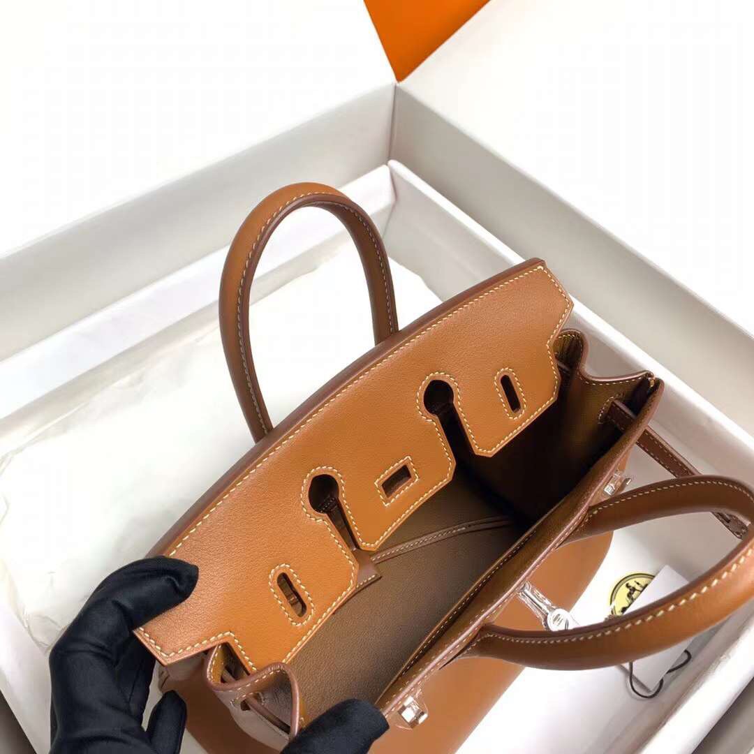 Hermes Birkin 25CM Swift Leather Handbag Brown 